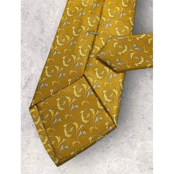 ESCADA Silk Tie ITALY Gold Baroque W:3.6" EUC - Picture 5 of 6
